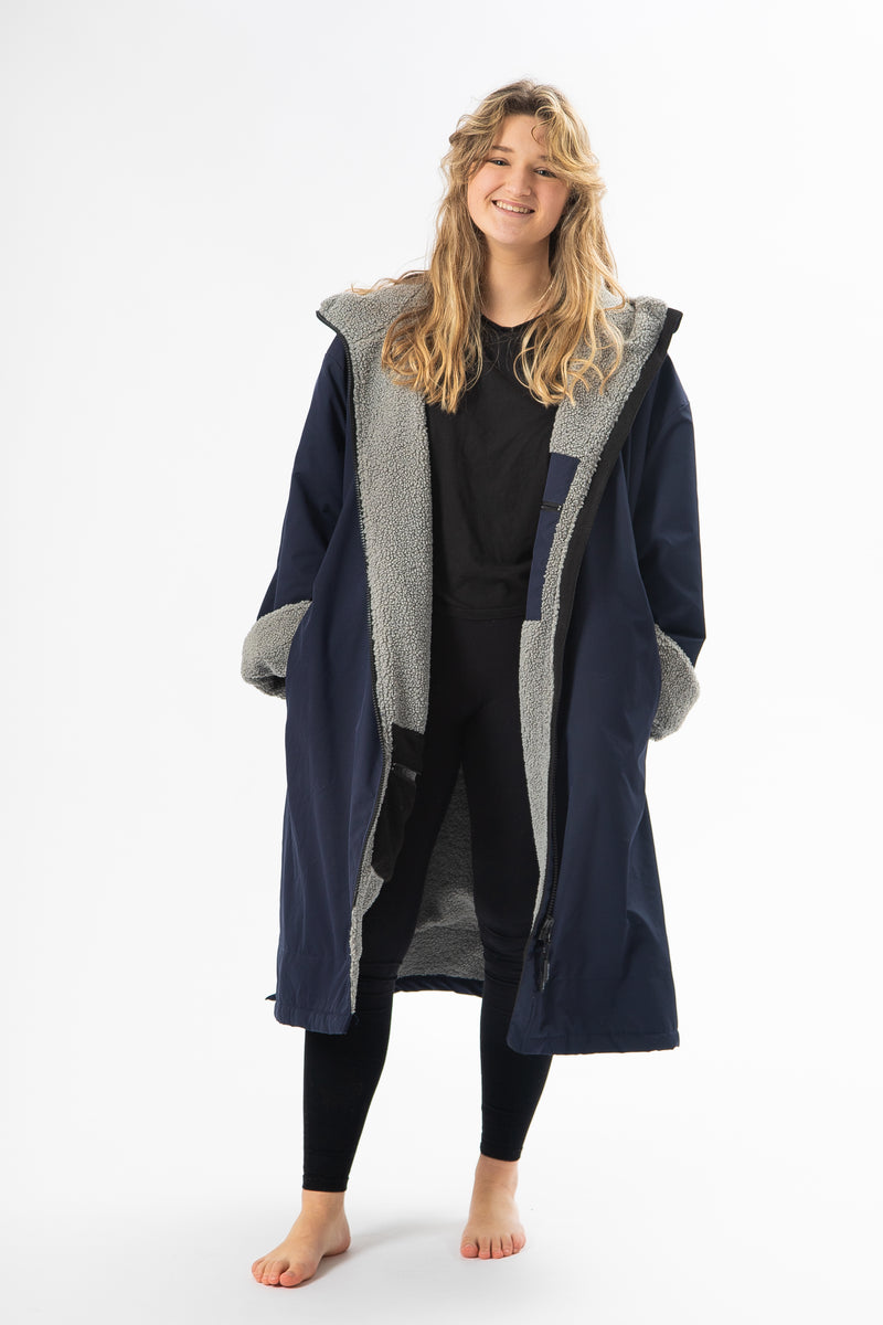 Long Sleeve Change Robe - Blue/Grey - Slouchy